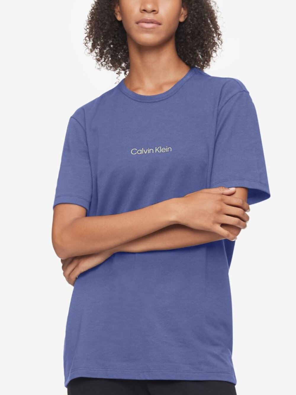 Calvin Klein Womens Crewneck Logo Graphic Tee